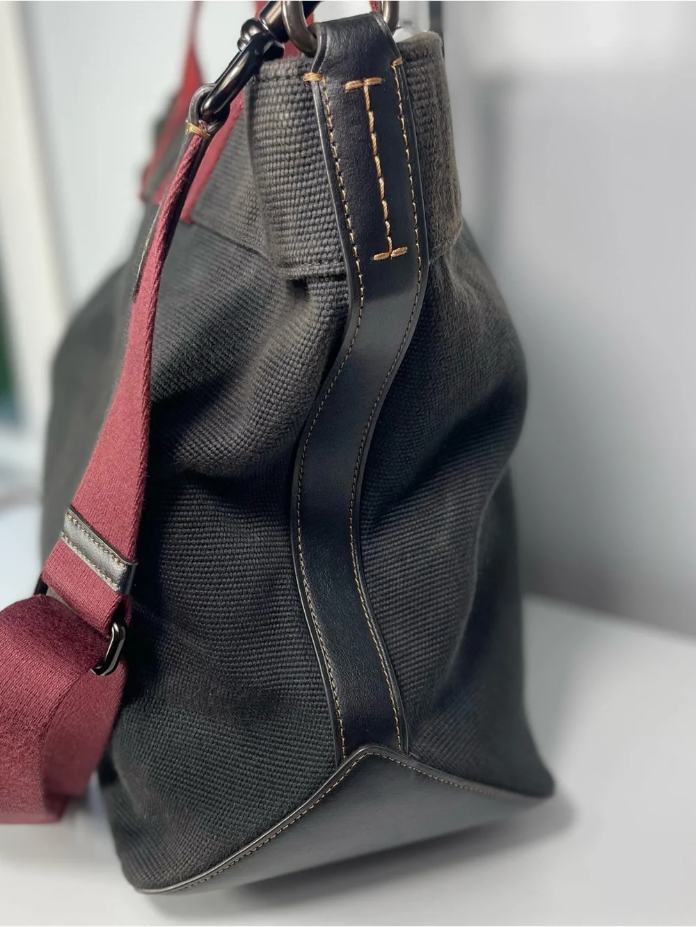 Coach Canvas Tote 38 Black Canvas/Leather-COA - Picture 10 of 16
